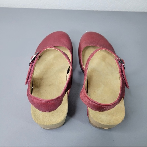 Dansko Tiffani Red Leather Mule Wedge Sandals - EU 38/US 7.5-8 - Picture 6 of 8